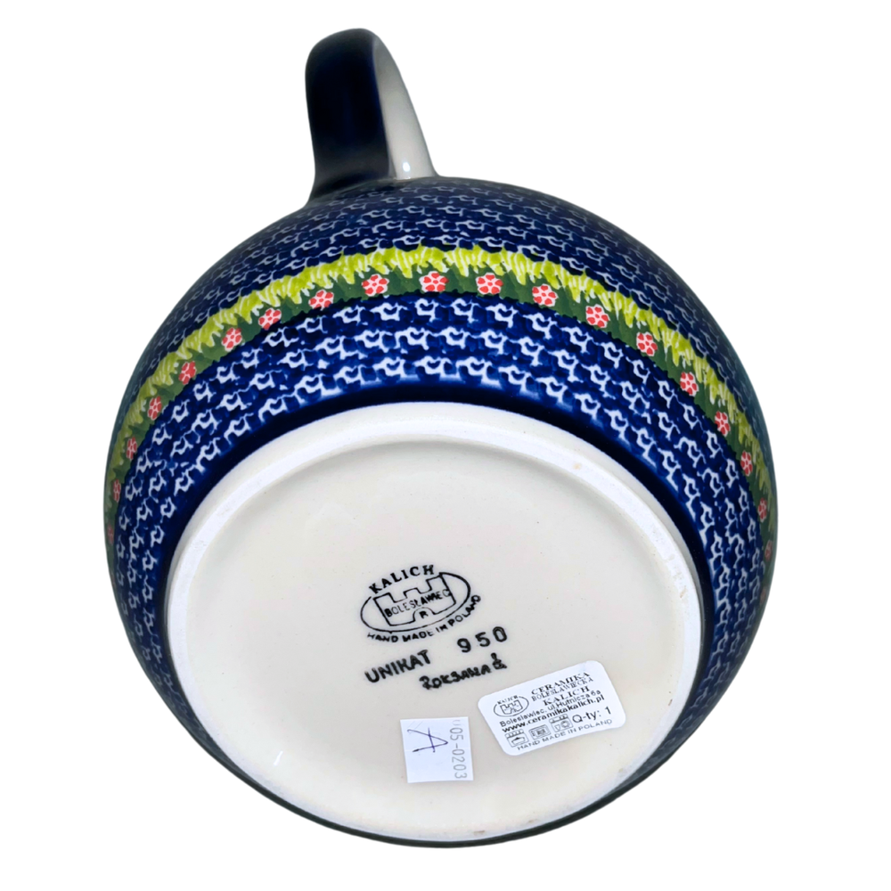 kalich polish pottery 2.4 liter pitcher oskar polka chicken 950